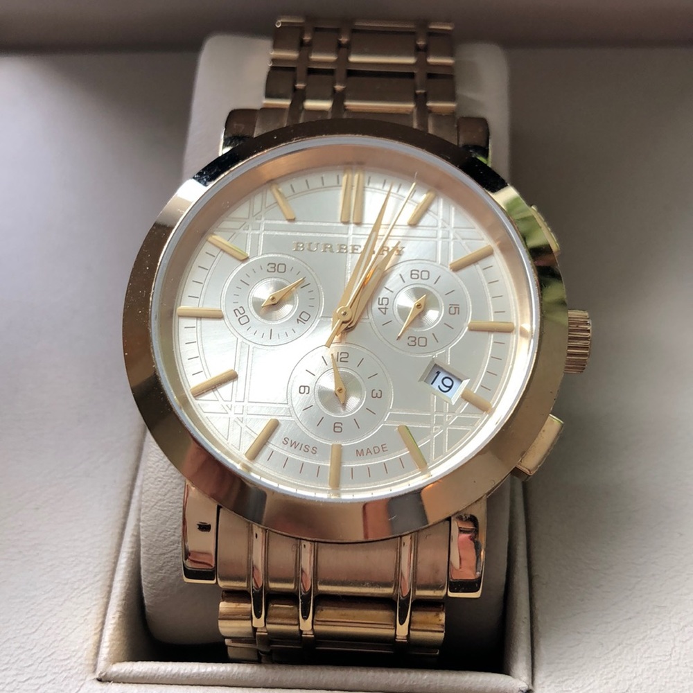 Gold Burberry watch